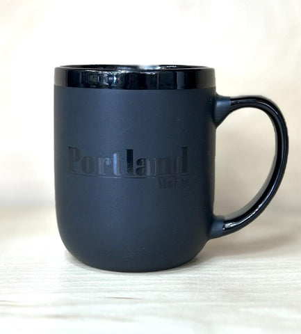 Portland Maine Black on Black Mug