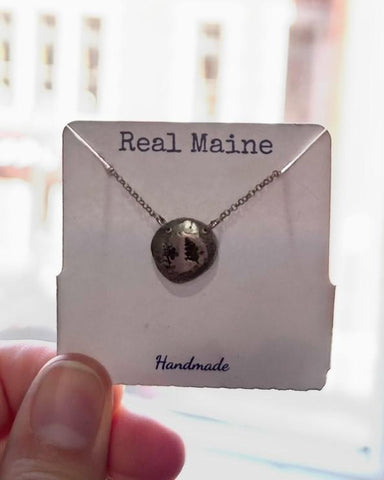 Necklace - Pewter 1901 Maine Flag Real Maine