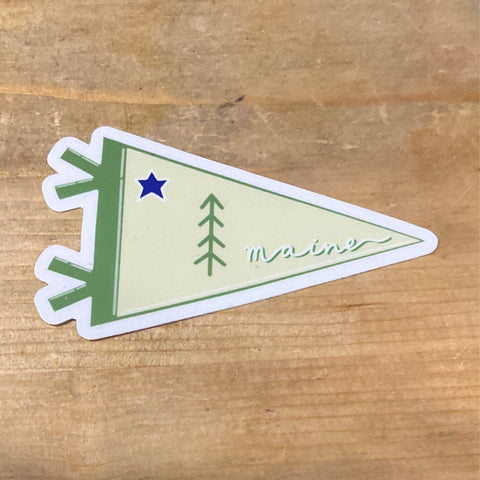 Scribbles ~ Old Maine Flag Pennant Sticker @scribblesanddoodlez