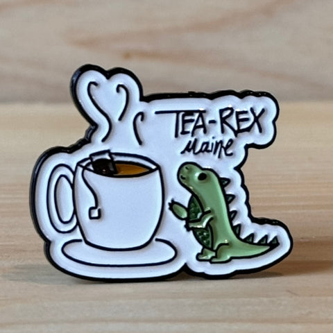 Tea Rex Maine Enamel Pin