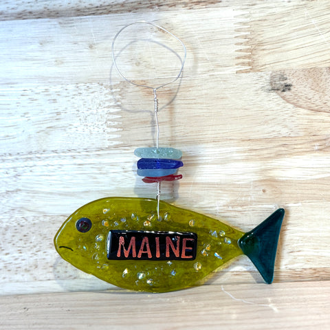 Sea glass Fish Ornament - Julia Gaskins