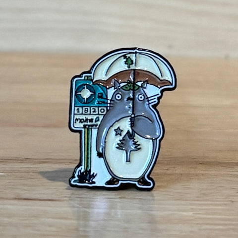 Bus stop umbrella Enamel Pin  @mikepop