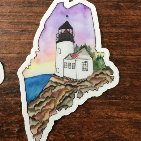 Scribbles ~ Lighthouse - Bass Harbor Lighthouse Sticker @scribblesanddoodlez