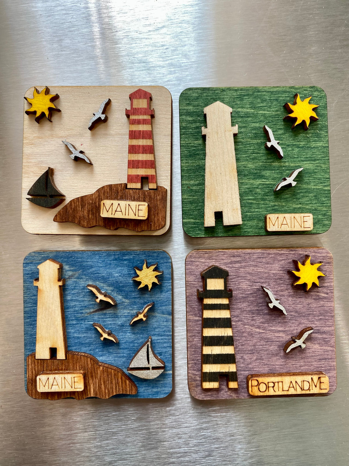 Wooden Square Magnets @doles_orchard