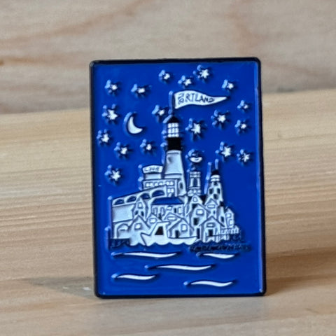 Nighttime Portland Enamel Pin