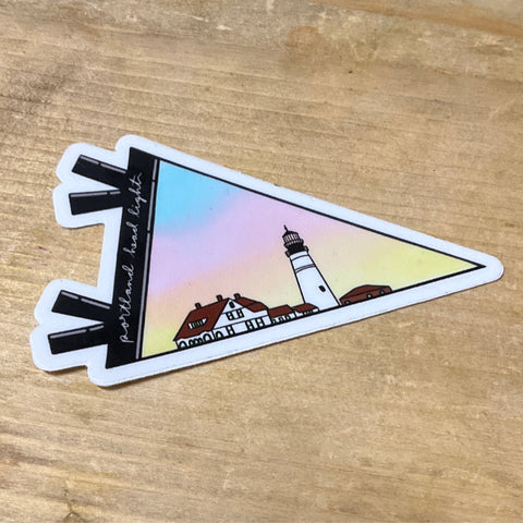 Scribbles ~ Portland Head Pennant Sticker @scribblesanddoodlez