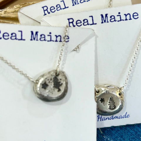 Necklace - Pewter 1901 Maine Flag