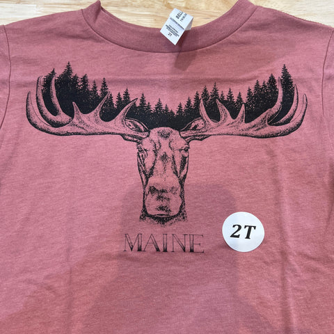 Tree Moose Mauve Toddler Tee  @esedler_art