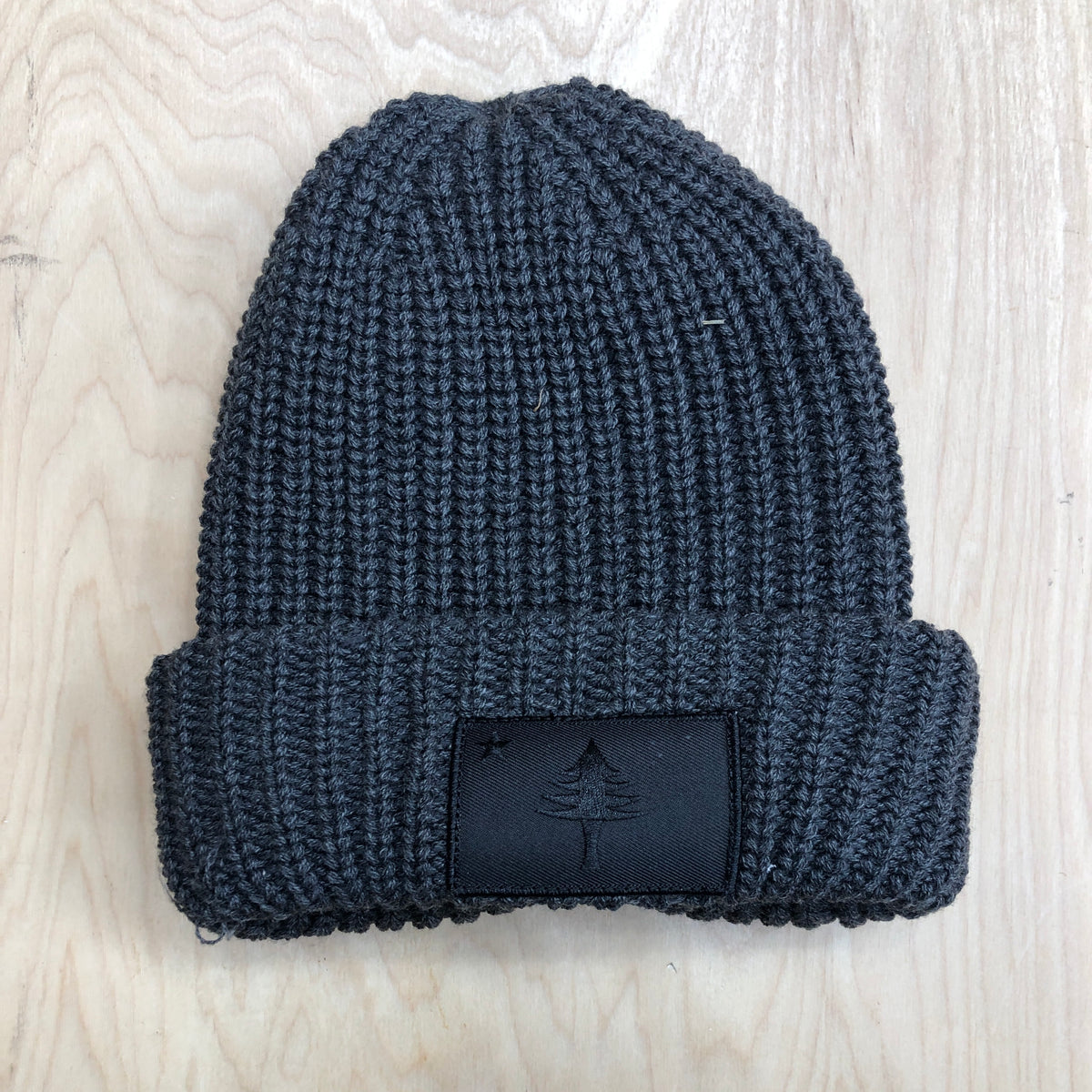 BEANIE - HEAVY KNIT BLACK Patch