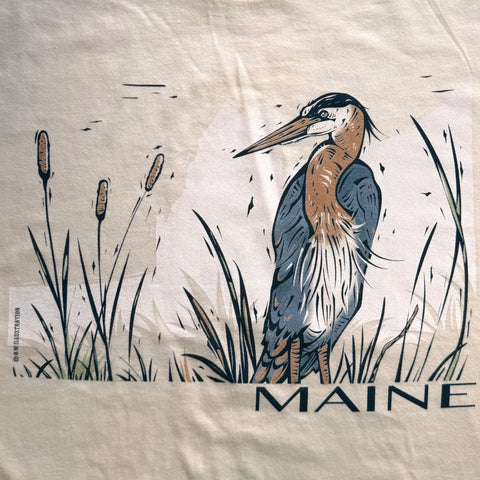 Heron Tee  - @o.w.illustration