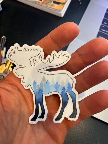 Scribbles ~ Moose and Pines Sticker @scribblesanddoodlez