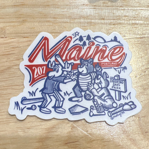 Baseball in Maine Sticker @nully1999