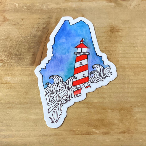 Scribbles ~ Maine Lighthouse Sticker @scribblesanddoodlez