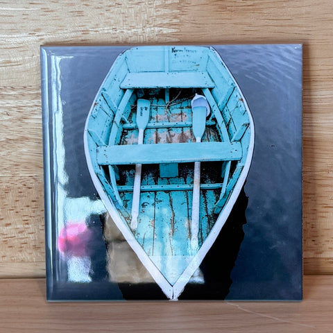 Teal Maine Boat Coaster - Peter Cordice