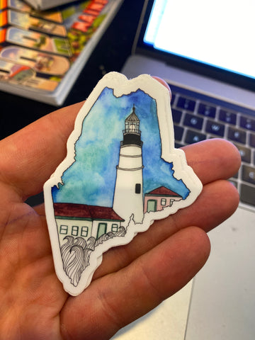 Scribbles ~ Lighthouse - Portland Headlight Sticker @scribblesanddoodlez