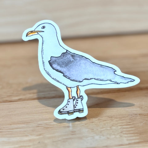 Scribbles - Seymore Seagull Sticker - @scribblesanddoodlez