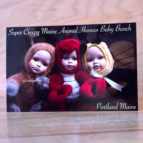 Super Creepy Baby Bunch Postcard @themainesouvenirshop