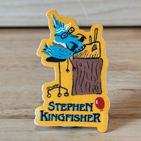 Stephen Kingfisher One Inch Sticker  -@mikepop