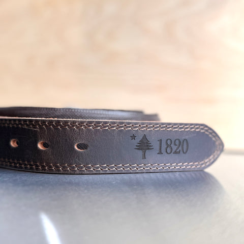 1901 Flag Engraved Leather Belt (1820)