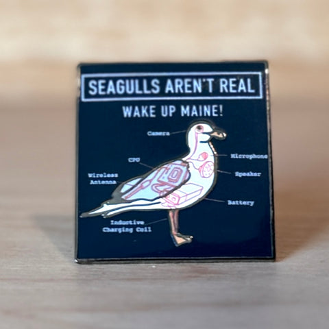 Seagulls Aren’t Real Enamel Pin @forthouse