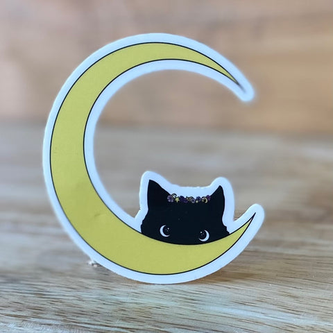 Scribbles - Kitty Moon Sticker @scribblesanddoodlez