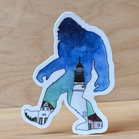 Scribbles ~ Bigfoot Lighthouse Sticker @scribblesanddoodlez