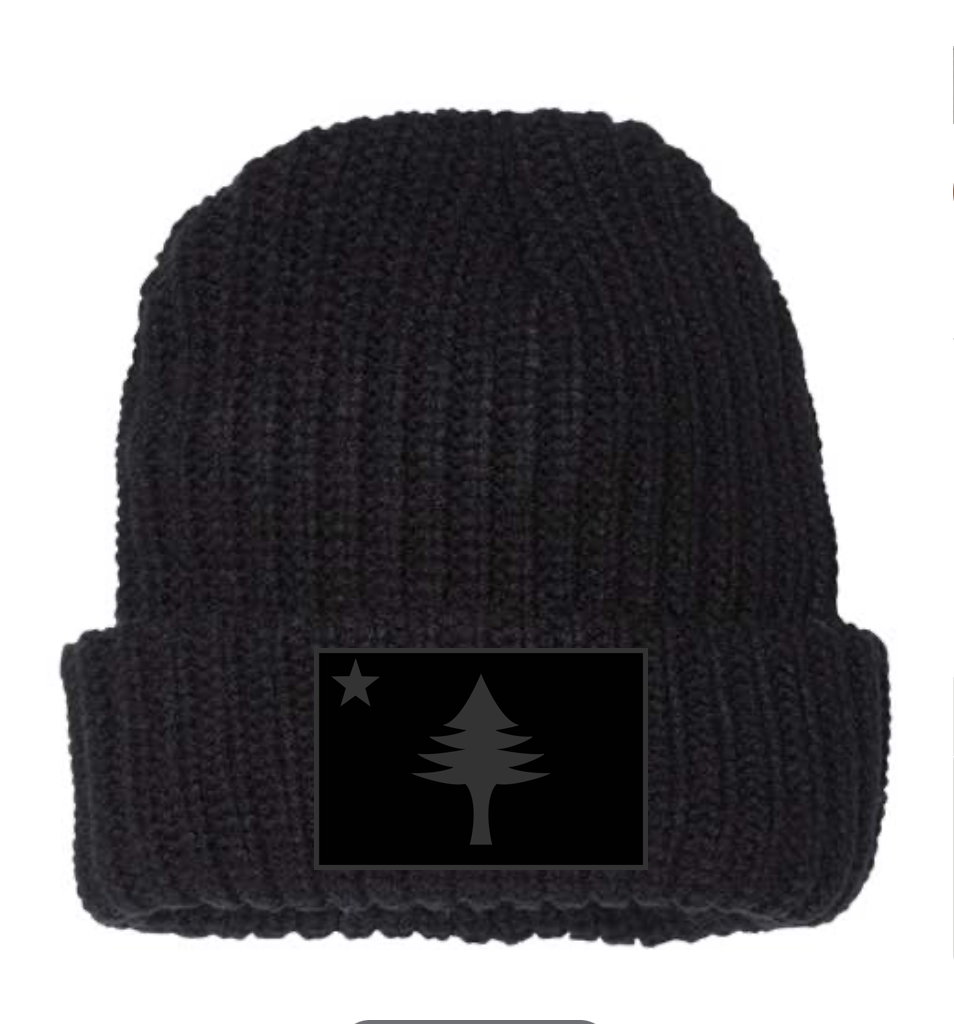 BEANIE - HEAVY KNIT BLACK Patch