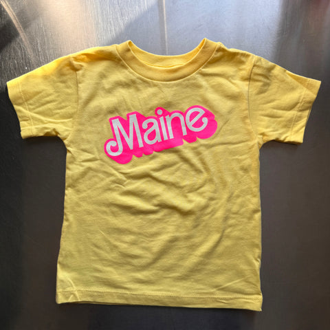 Maine Barbie Yellow Toddler Tee - @themainesouvenirshop