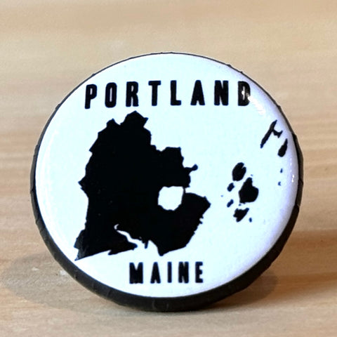 Portland, ME Map Circle Plastic Pin