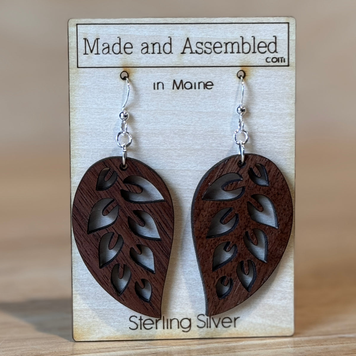 Wooden Earrings by “Made and Assembled”