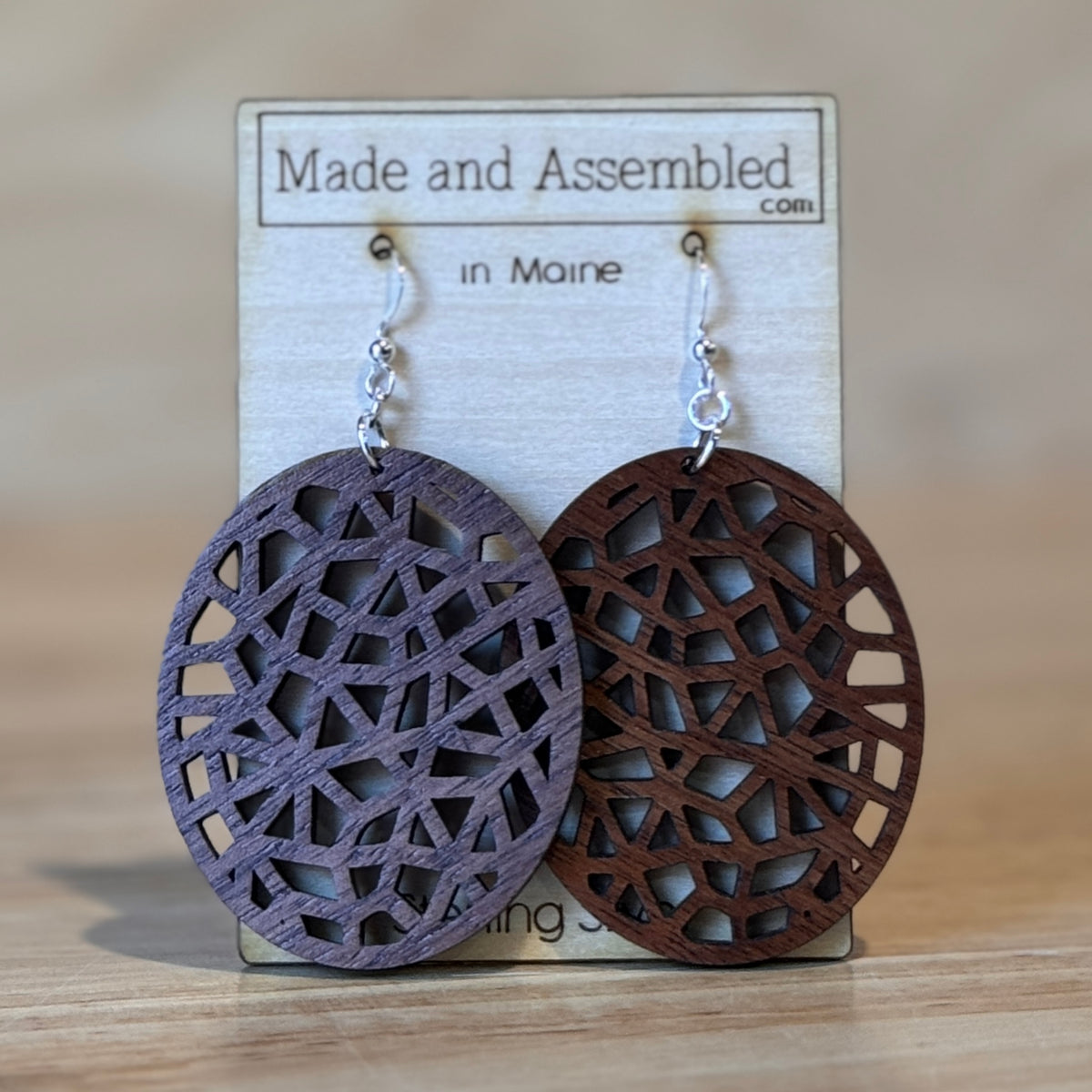 Wooden Earrings by “Made and Assembled”