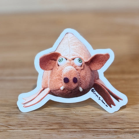 Surprised Pig Sticker @creeps_by_jessie_no