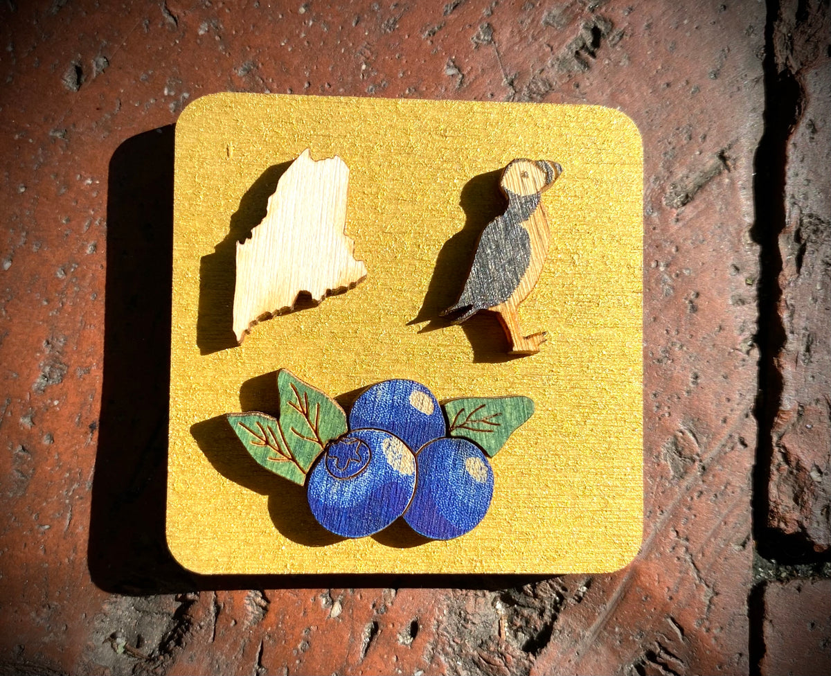 Wooden Square Magnets @doles_orchard