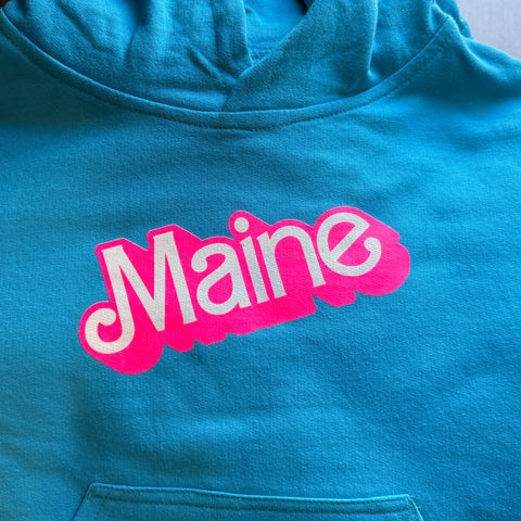 Maine Barbie Blue Youth Hood- @themainesouvenirshop