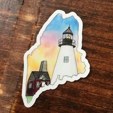 Scribbles ~ Lighthouse - Pemaquid Point Lighthouse Sticker @scribblesanddoodlez