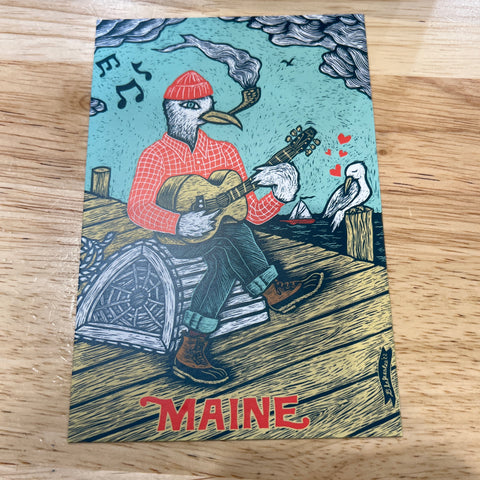 Smoking Seagull Postcard by Dan Blakeslee  @danblakesleemusic