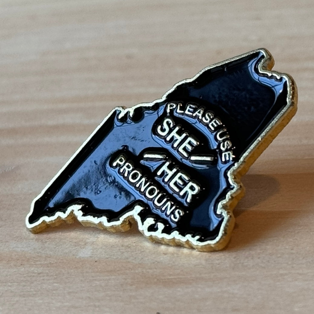 Maine Pronoun Enamel Pins @mainesouvenirshop