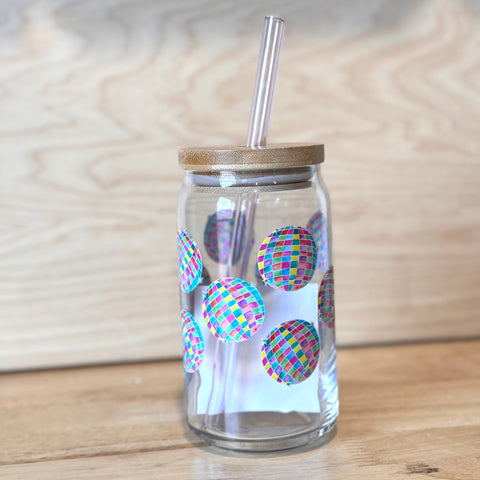 Scribbles - Disco Ball Glass Cup - @scribblesanddoodles