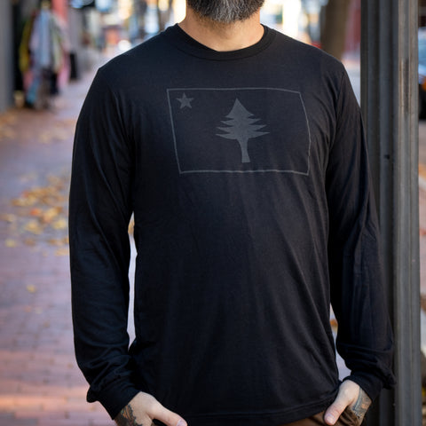 1901 Flag Black on Black Long Sleeve Tee