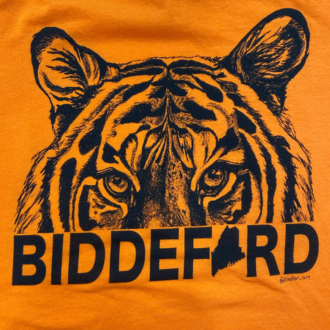 Biddeford Tiger Adult Tee @ericasedler_art