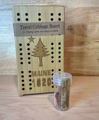 Travel Cribbage Board 1901 Maine Flag @madeandassembled