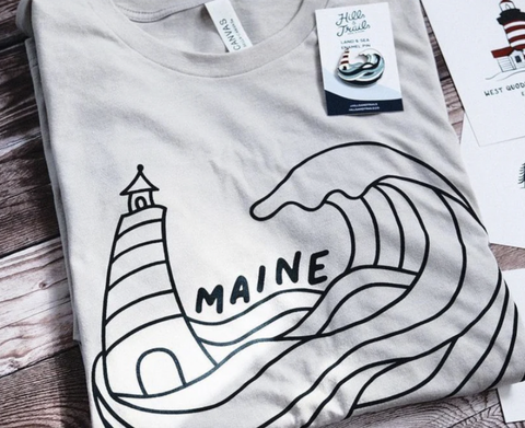 Hills and Trails - Lighthouse + Wave Tee @hillsandtrails