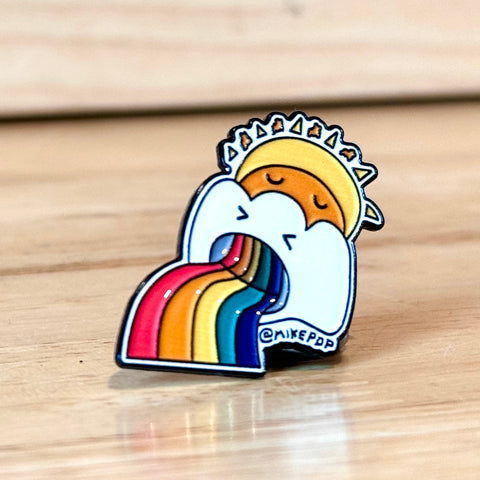 Puking Rainbows Enamel Pin - @mikepop