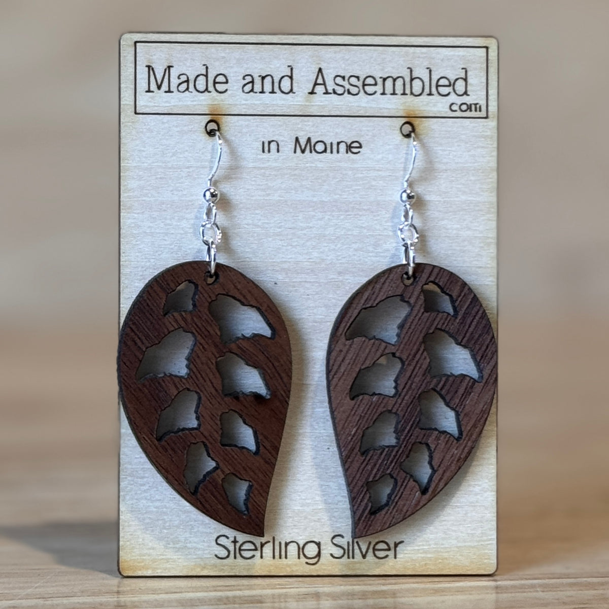 Wooden Earrings by “Made and Assembled”