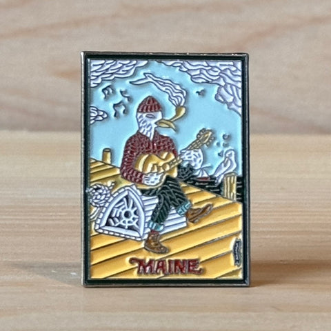 Smoking Seagull Enamel Pin