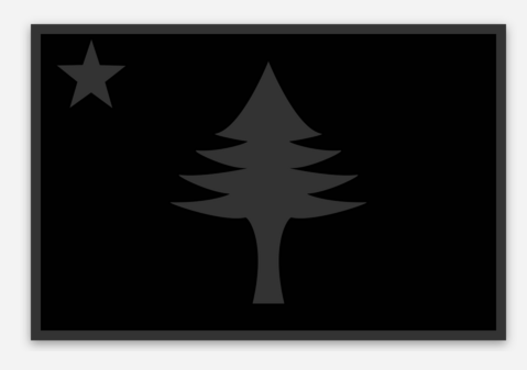 1901 Flag Black on Black Flag Sticker @themainesovenirshop