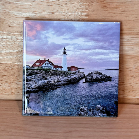 Portland Headlight Sunset Coaster - Peter Cordice