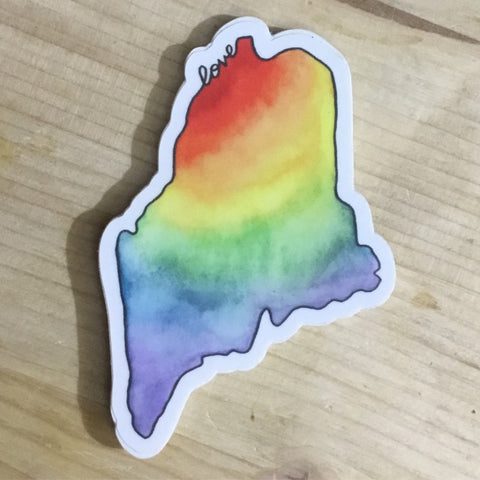 Scribbles ~ Maine Pride Watercolor Sticker @scribblesanddoodlez