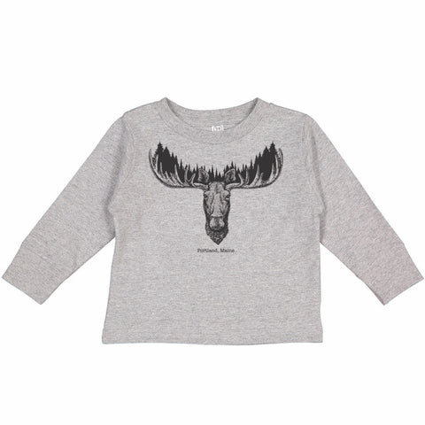 Tree Moose Toddler Longsleeve  @esedler_art