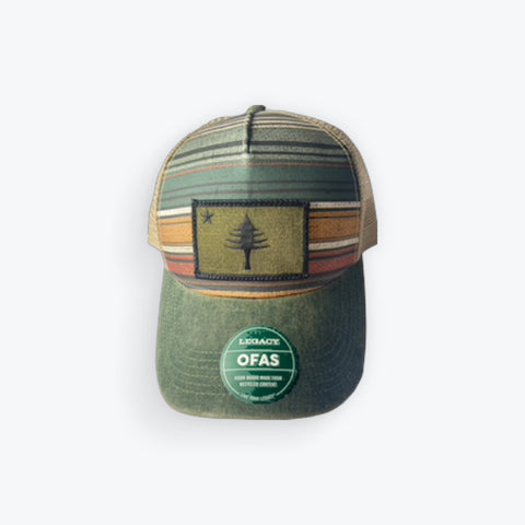 Hat- Multi Striped Trucker w/ Army Patch